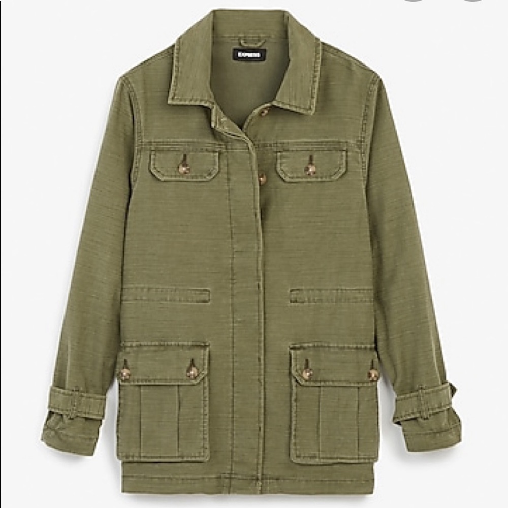 NEW Express Military Jacket Style Green Large